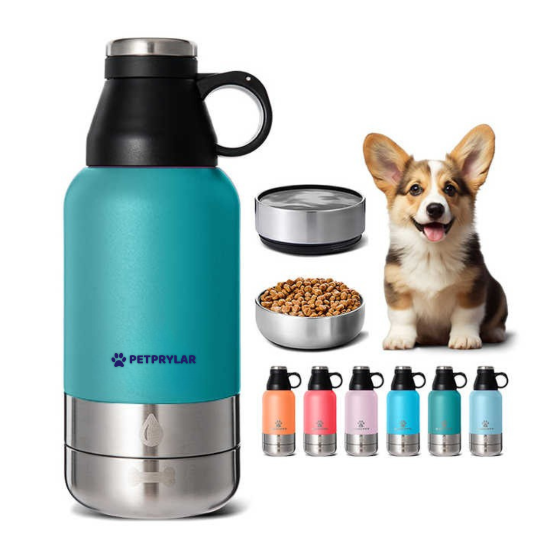 HydraPup™ 64oz Vattenflaska för Hundar – Allt-i-ett Hydration Kit för Äventyr 🐶💧