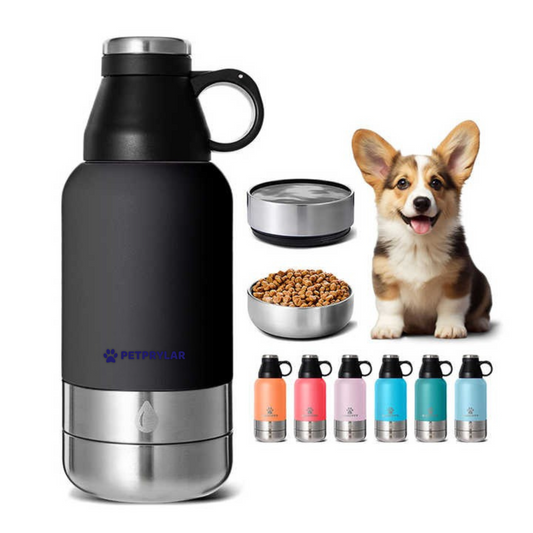 HydraPup™ 64oz Vattenflaska för Hundar – Allt-i-ett Hydration Kit för Äventyr 🐶💧