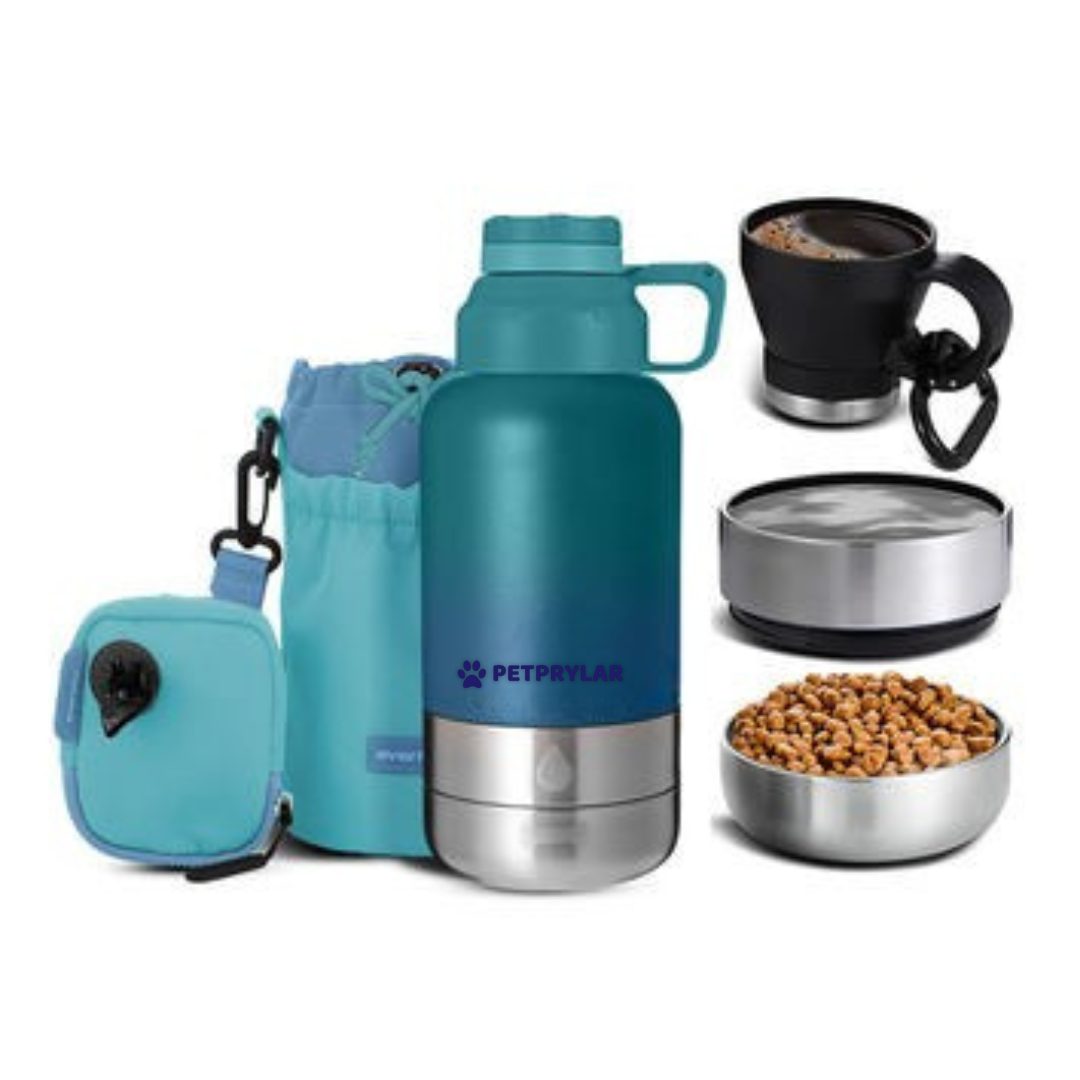 HydraPup™ 64oz Vattenflaska för Hundar – Allt-i-ett Hydration Kit för Äventyr 🐶💧